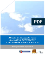 Modelo de Desarrollo Vasco. SALARIOS BENEFICIOS E INVERSION PRODUCTIVA III