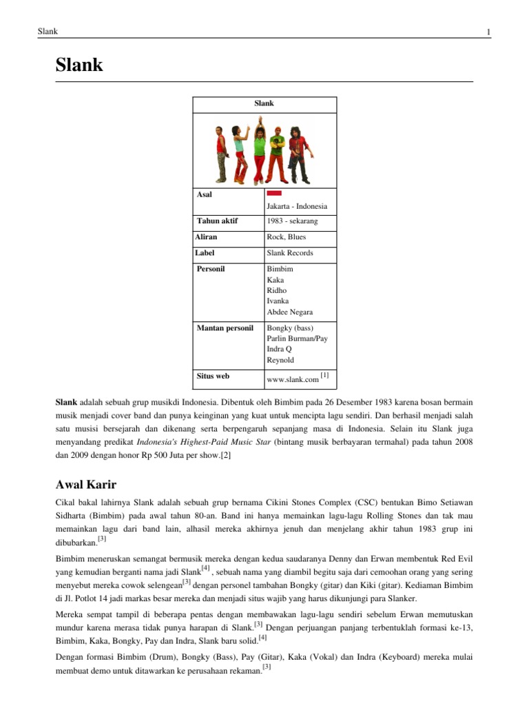 Sejarah dan Perjalanan Musik Slank | PDF