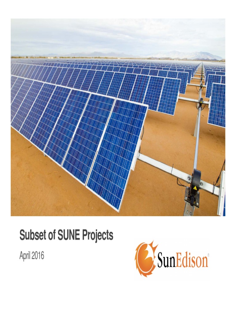 SunEdison Project Asset Overview | PDF