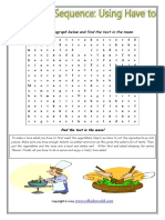 Adverbs of Sequence Using Have To Text Maze Worksheet