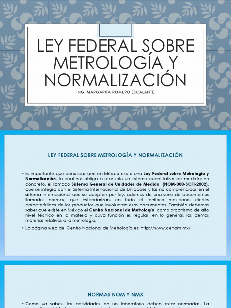 Ley Federal Sobre Metrología y Normalización Sistema