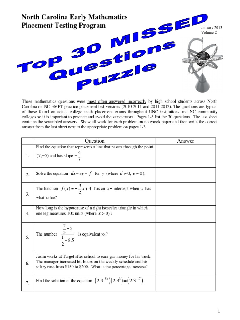 NC Early Math Placement Test Insights | PDF | Triangle | Angle