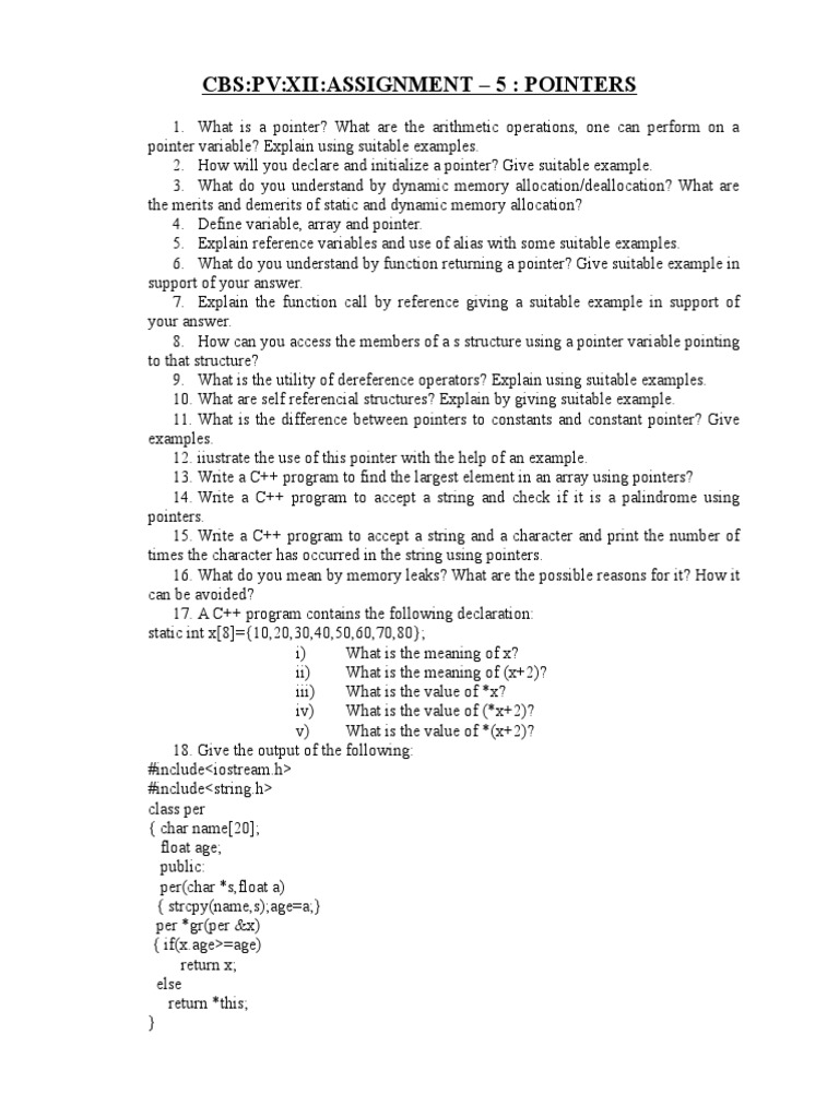 C++ Pointers and Memory Management Guide | PDF
