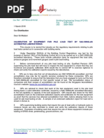 Circular on Calibration of Equipment for Pile Load Test