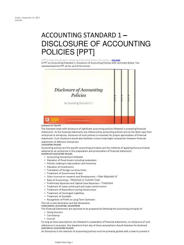 ACCOUNTING STANDARD 1.pdf Financial Statement Expense