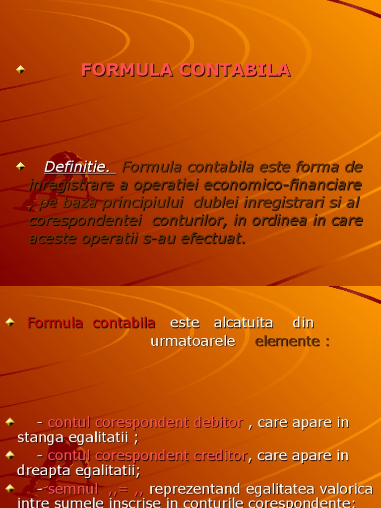 Formula Contabila Si Articolul Contabil | PDF