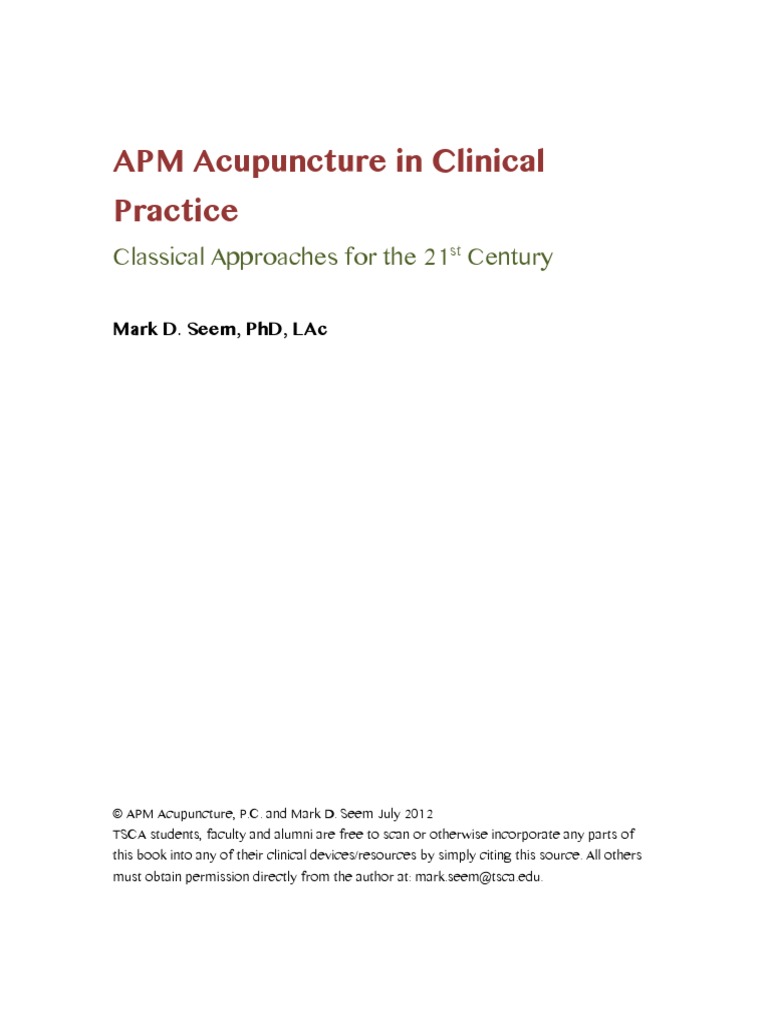 Apm Acupuncture Clinical Practice Acupuncture - 