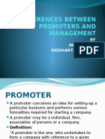 Differences Between Promoters and Management