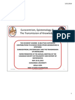 Eurocentrism, Epistemology & The Transmission of Knowledge: 5/15/2010 1 Indic Studies Foundation