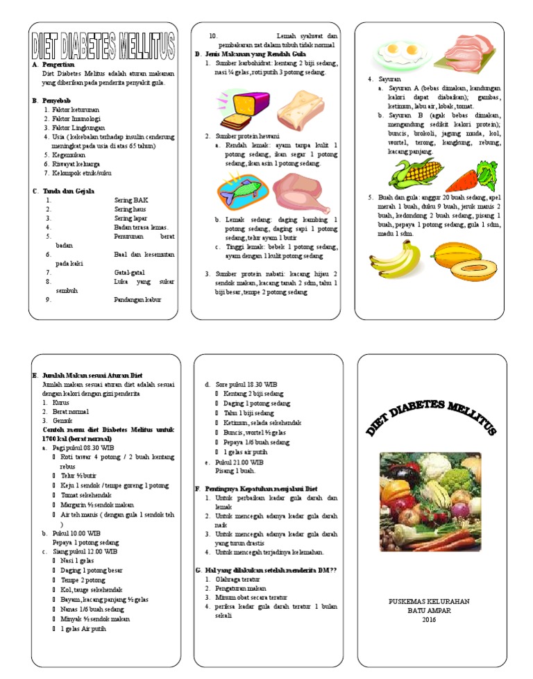 Menu Diet Diabetes Melitus Tipe 2 | PDF