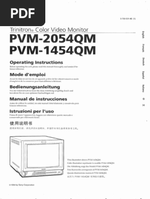 Sony Monitor Pvm 2054qm Video Electronics