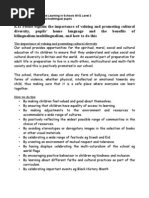 Download Please explain the importance of valuing and promoting cultural diversity pupils home language and the benefits of bilingualismmultilingualism and how to do this by Doodah2 SN31409022 doc pdf