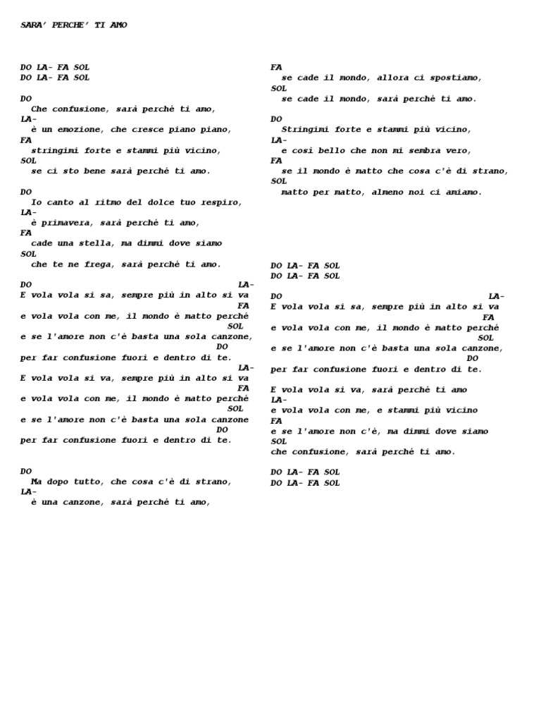 Sarà Perchè Ti Amo