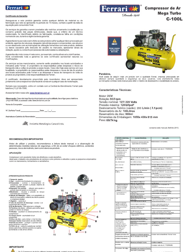 Manual Compressor Ferrari | PDF