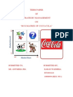 BCG Matrix of Coc-Cola, India