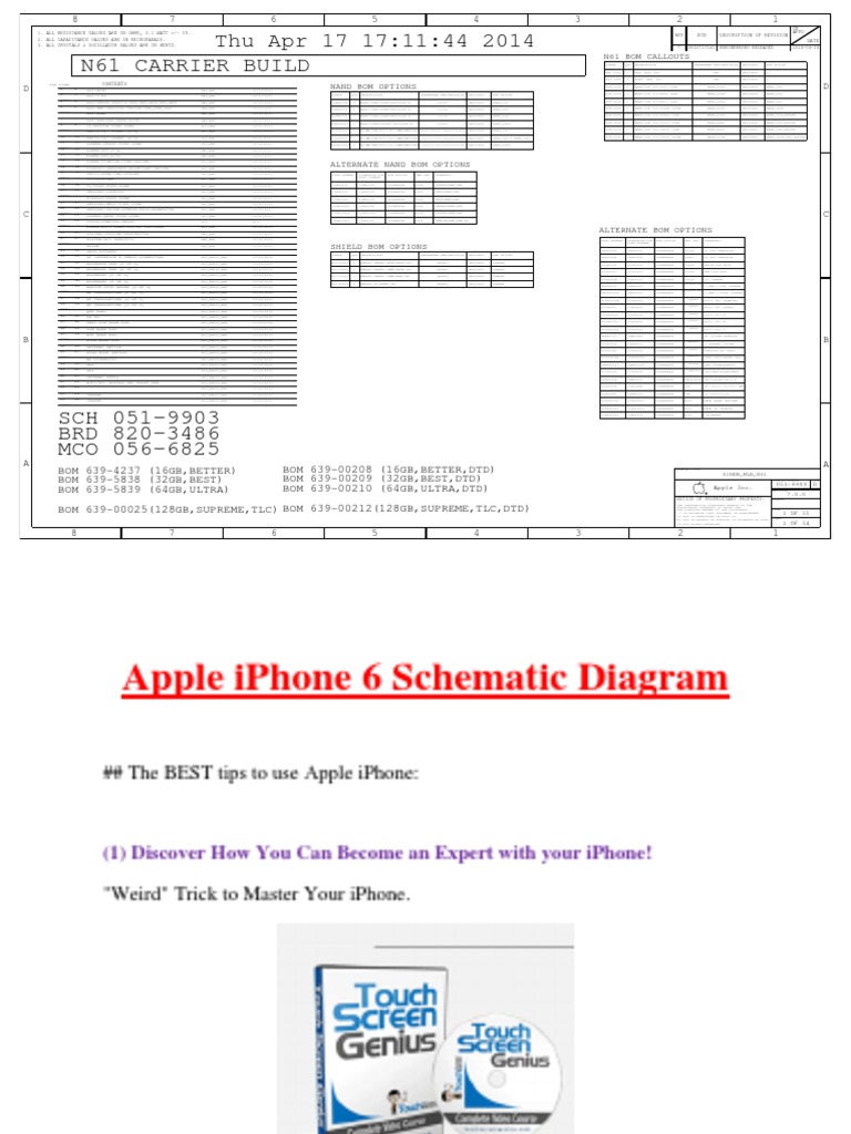 Apple Iphone 6 Schematic Diagram | PDF | Electronics