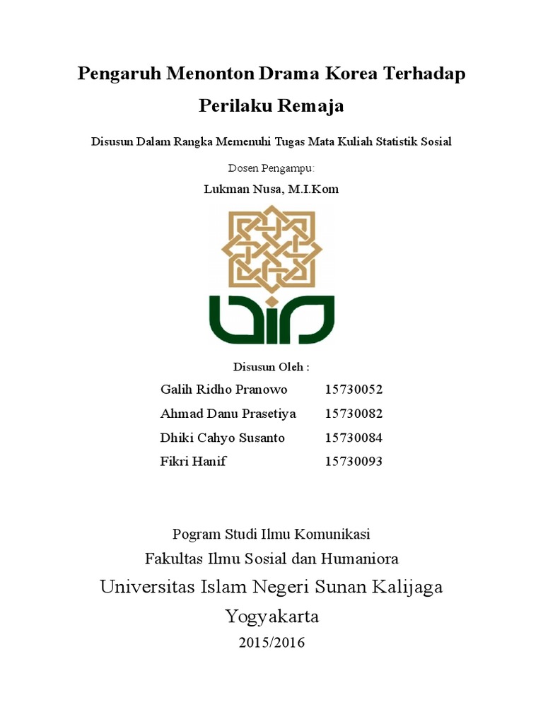 Pengaruh Drama Korea Terhadap Perilaku Remaja Pdf