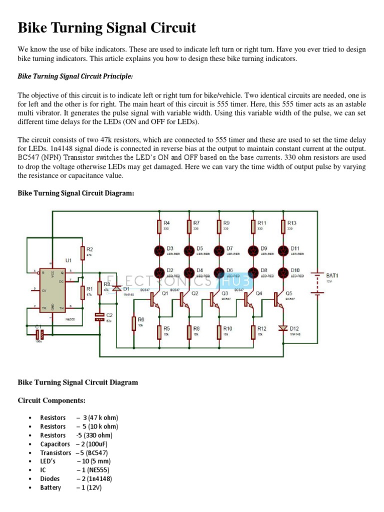 Bike Turning Signal Circuit Electrical Network Electronic Design