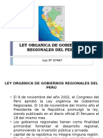 Ley Orgánica de Gobiernos Regionales Del Perú