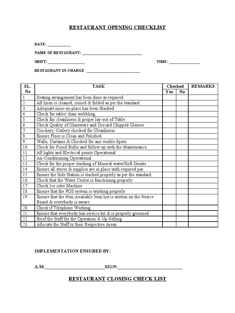 restaurant-opening-closing-checklist-tableware-restaurants