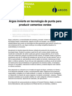 Argos Invierte en Tencologia de Punta Para Producir Cementos Verdes 08-06-11