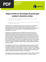 Argos Invierte en Tencologia de Punta Para Producir Cementos Verdes 08-06-11