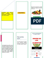 Triptico Origen de Los Alimentos