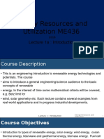 Energy Resources and Utilization ME436: Lecture 1a: Introduction