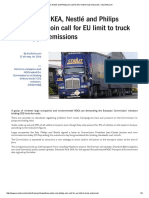 IKEA, Nestlé and Philips Join Call for EU Limit to Truck Emissions