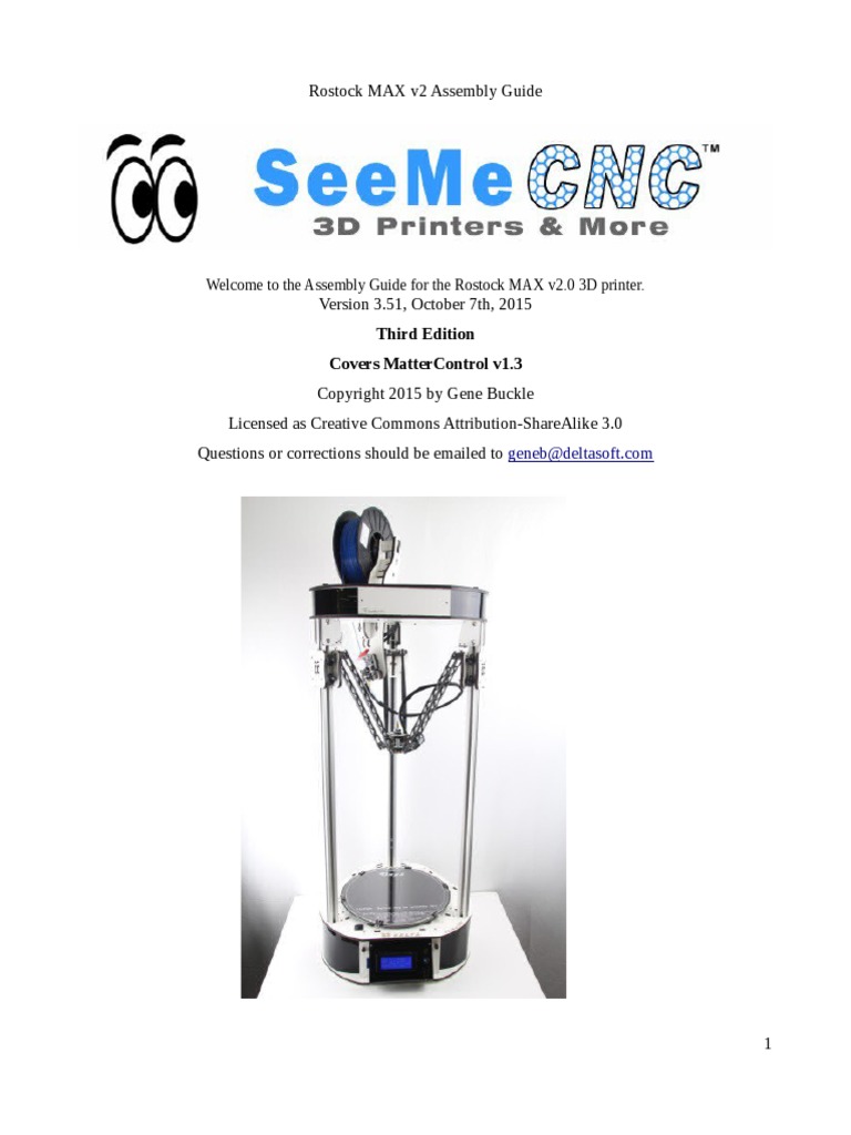 Rostock MAX v2 Assembly Guide 3rdedition | PDF | Electrical Connector ...