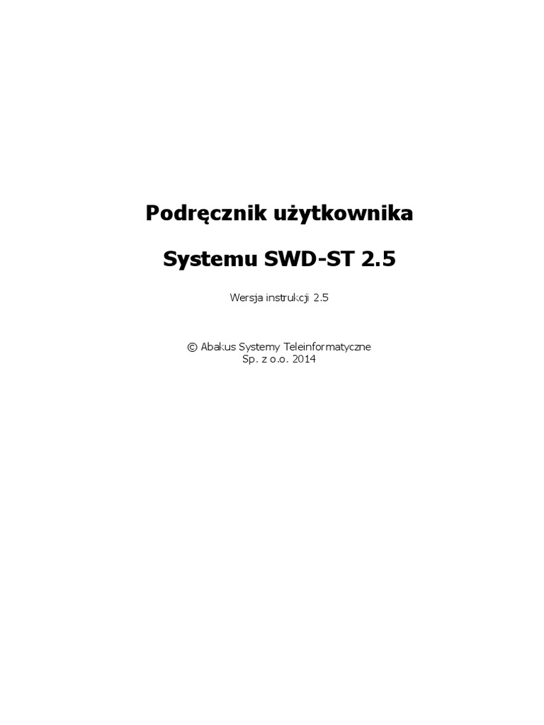 Instrukcja SWD ST 2.5 | PDF
