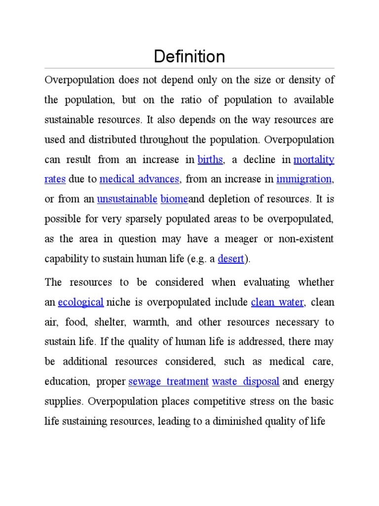Speech on overpopulation leads to unemployment picture