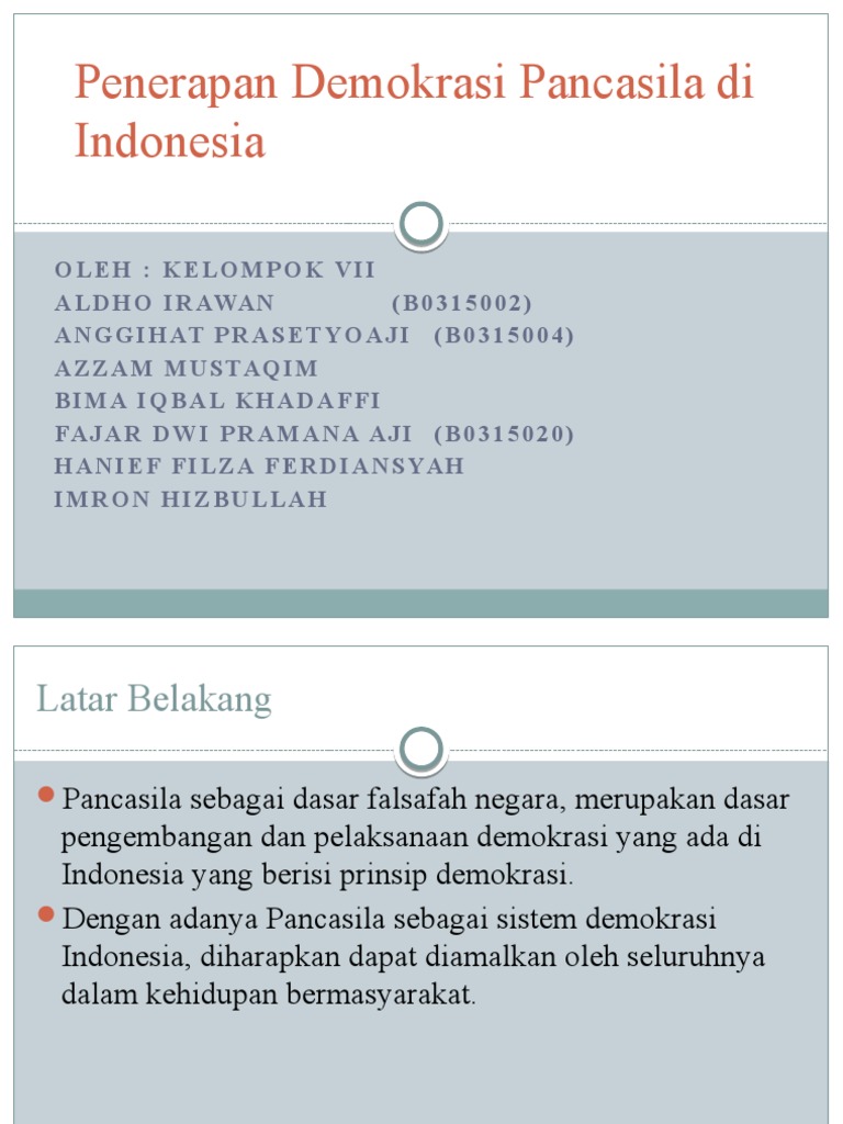 Penerapan Demokrasi Pancasila Di Indonesia