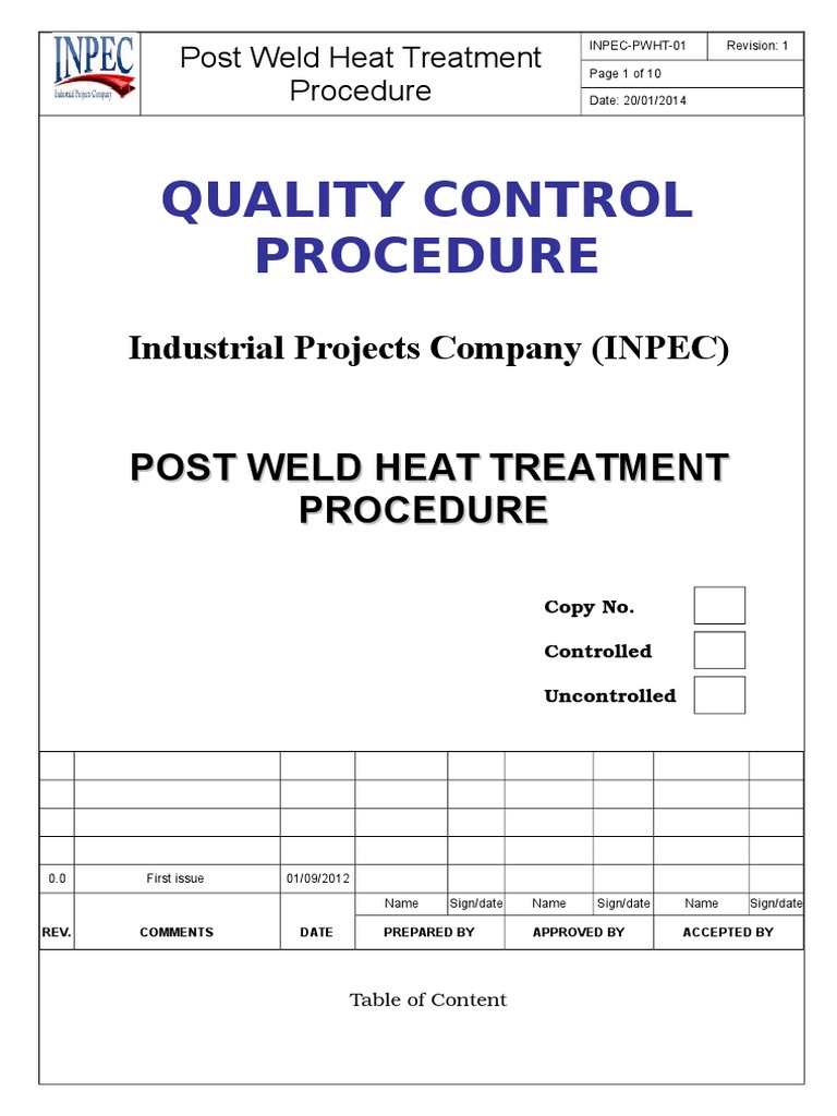 PWHT Procedure PDF Thermocouple Heat Treating