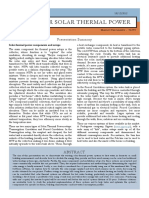 Consumer Solar Thermal Power - Summary