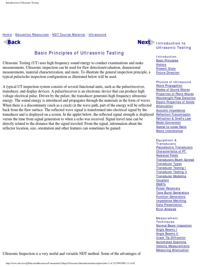 Ultrasonic Testing Theory - NDT Research | PDF | Ultrasound | Waves