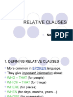 Relative Clauses: Defining Non-Defining