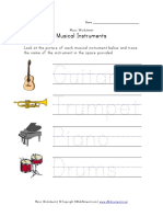 Music Worksheet Handwriting