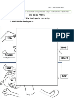 English Worksheet Body Parts and Illnesses