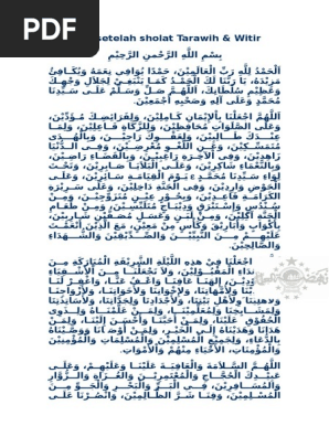 Doa Kamilin Dan Witir