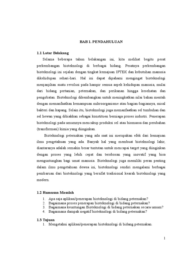 Makalah Biotek Bidang Peternakan