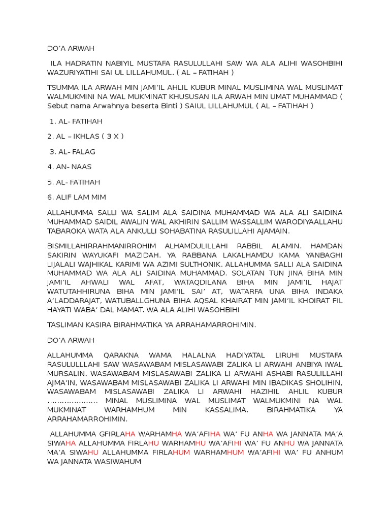 Doa Arwah