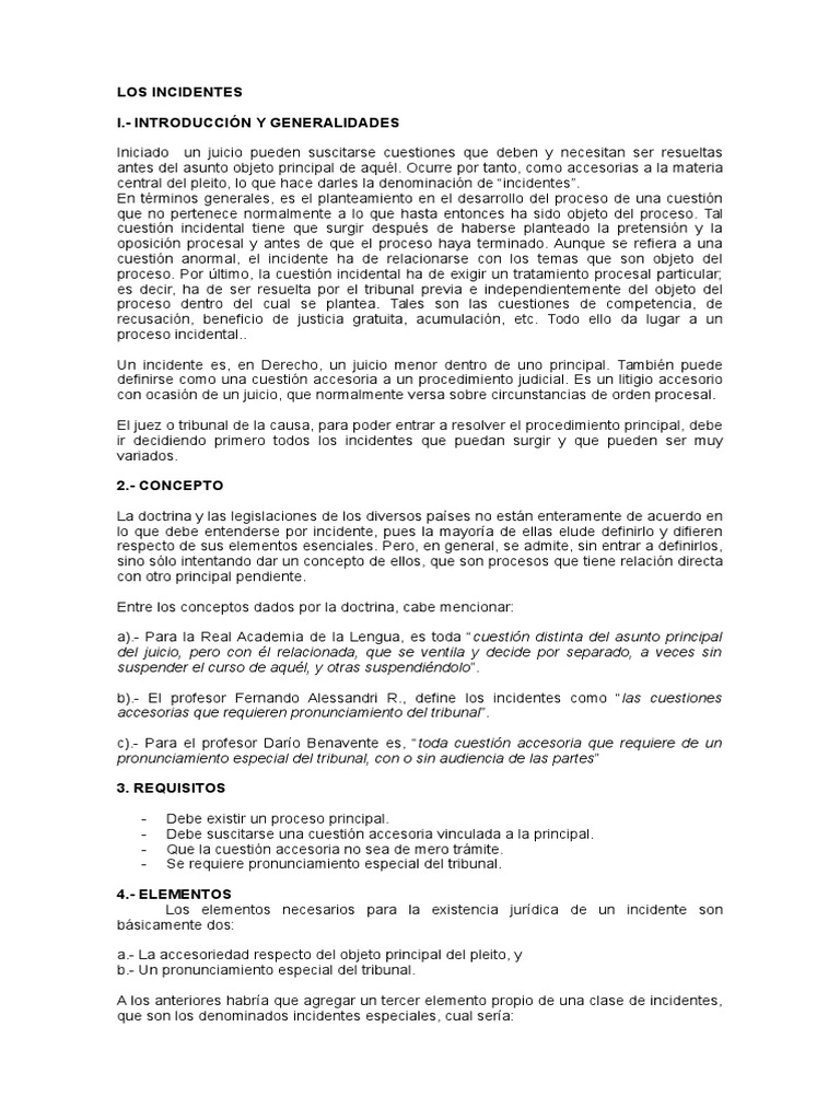 Incidentes Procesal Penal | PDF | Derecho penal | Ley procesal