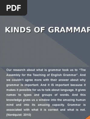 Kinds Of Grammar Pdf Grammar Neuropsychological Assessment