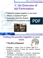 TOPIC 1: An Overview of Project Formulation