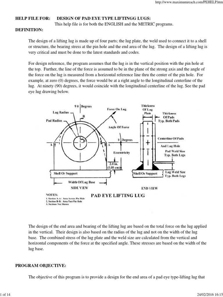 Padeye Deign. Bending Welding