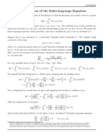 3.1 Derivation of The Euler-Lagrange Equation