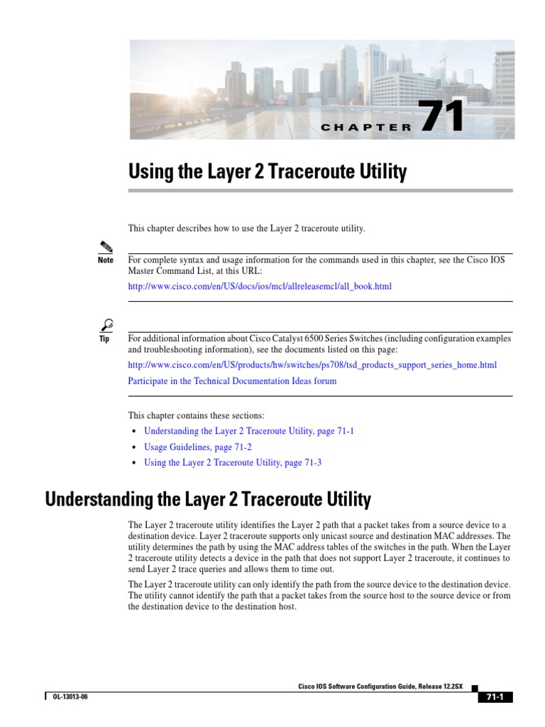 Layer 2 Traceroute Utility Guide | PDF | Ip Address | Network Switch