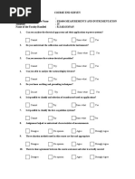 Course End Survey-M & I