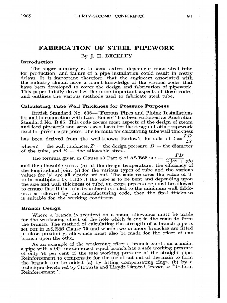 Fabrication of Steel Pipework | PDF | Technology & Engineering